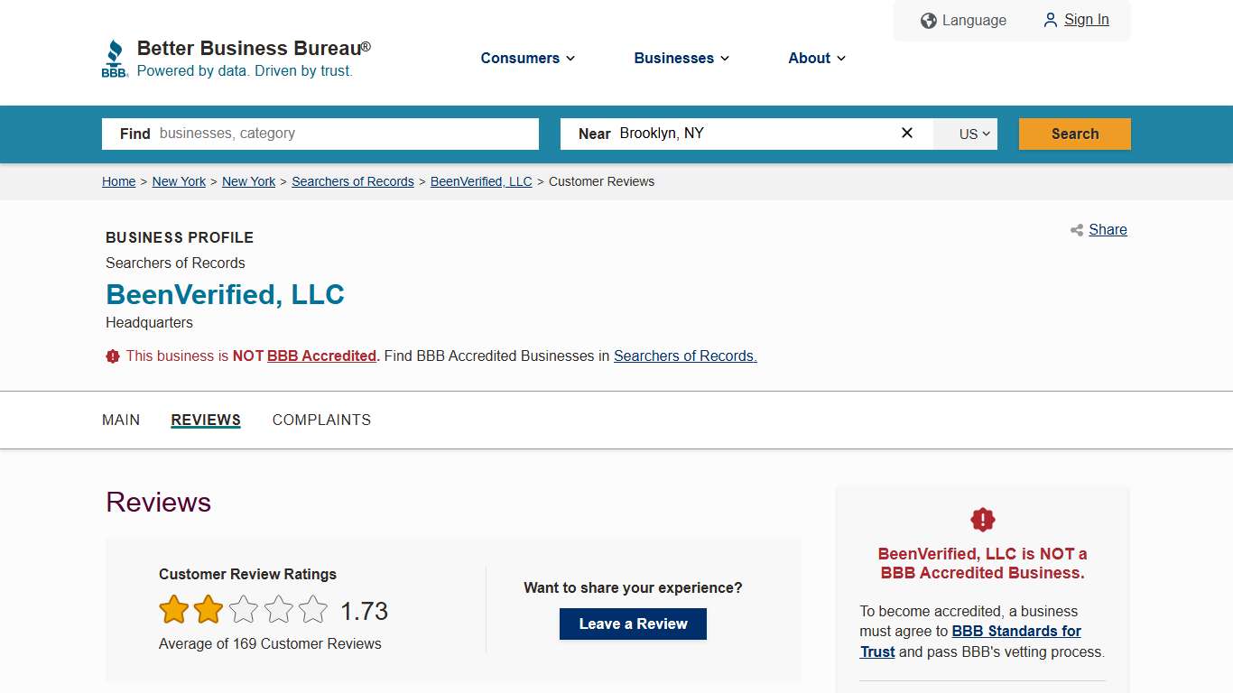 BeenVerified, LLC BBB Reviews Better Business Bureau